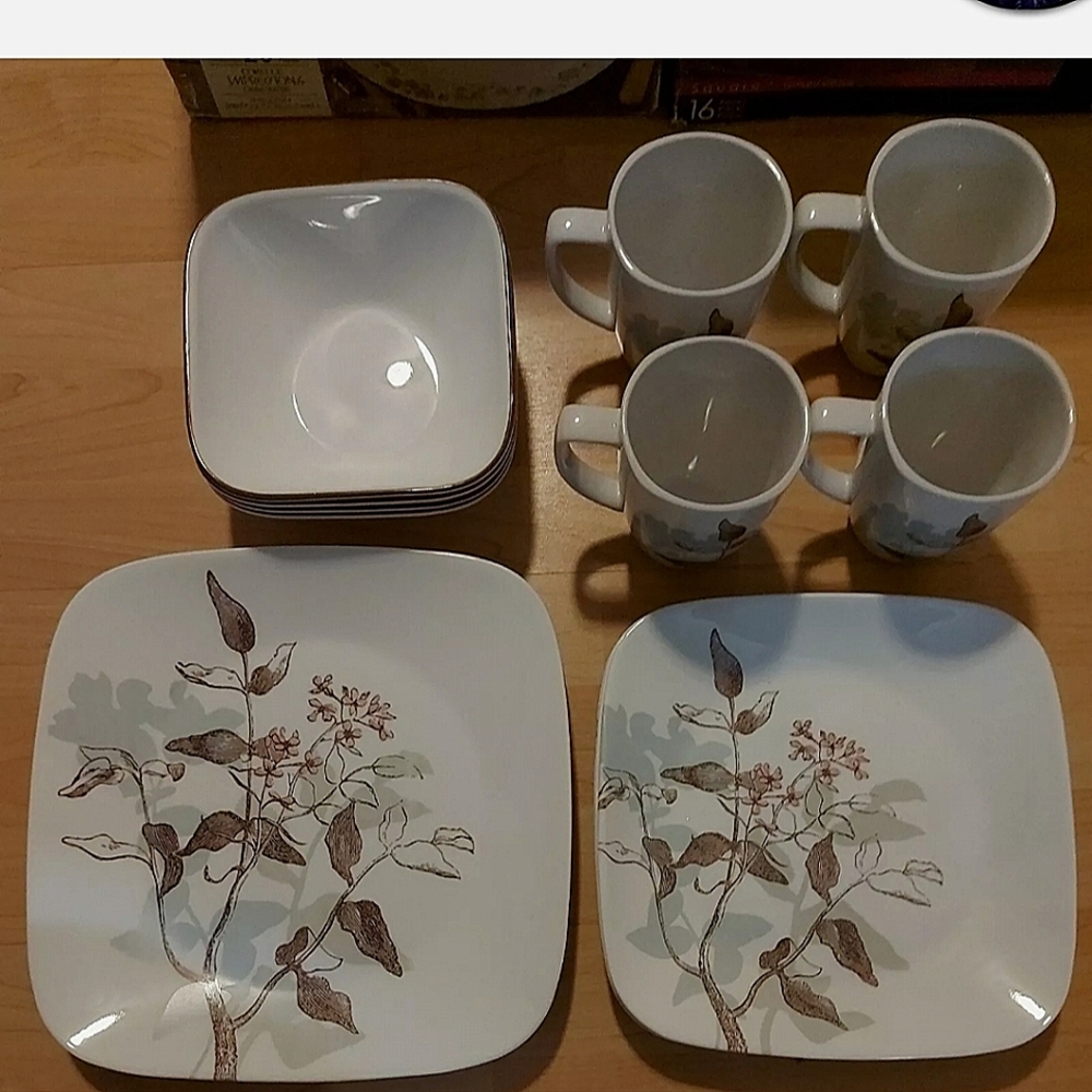16 Piece Twilight Grove Corelle Collection 4 of each then have extras at 10 each